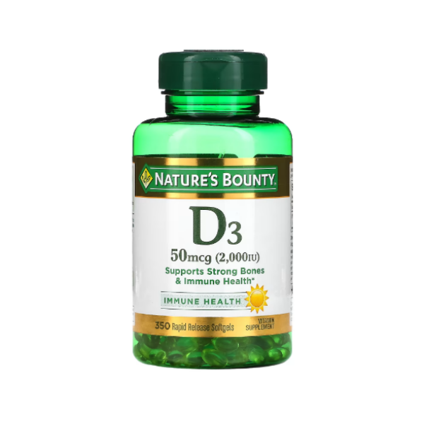 Vitamina D3 50Mcg (2000Iu) X 350 Cápsulas Natures Bounty