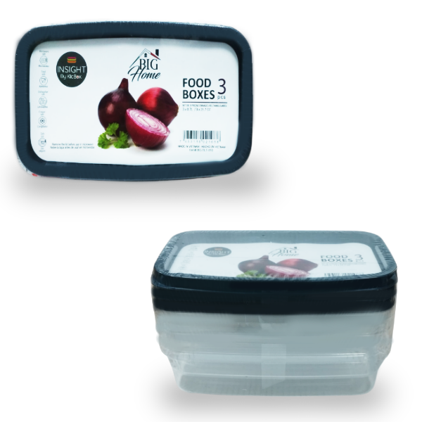 Big Home Conservador Plastico Rectangular X 3 Piezas BG-TLT-010