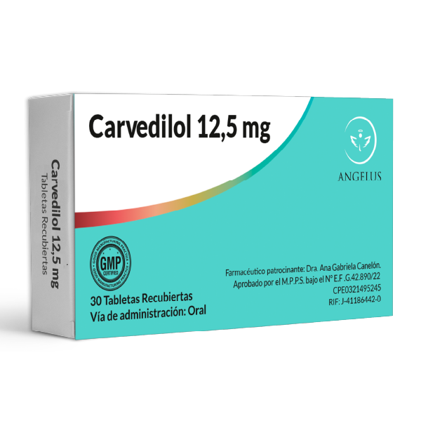 Carvedilol 12,5mg x 30 Tabletas Angelus