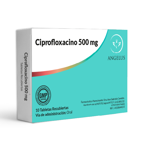Ciprofloxacina 500mg x 10 Tabletas - Angelus