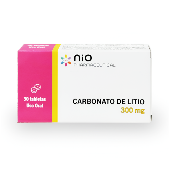 Carbonato De Litio 300Mg X 30 Tabletas Nio Pharmaceutical