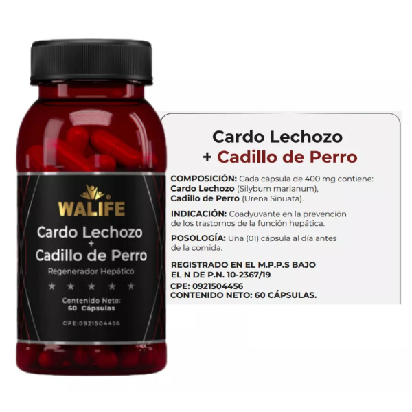 Cardo Lechoso + Cadillo De Perro X 60 Cápsulas Walife - Imagen 2