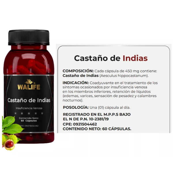 Castaño De Indias 60 Cápsulas Walife - Imagen 2