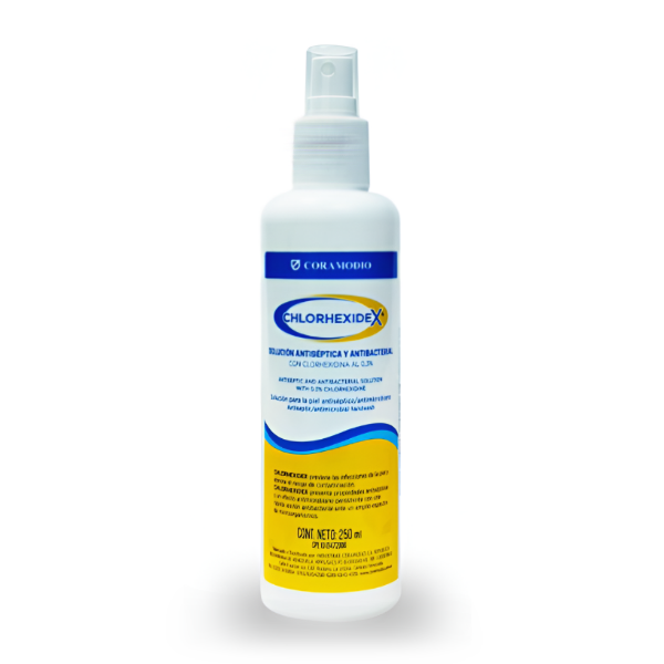 Chlorhexidex Solución Antiseptica Antibacterial 250Ml Coramodio