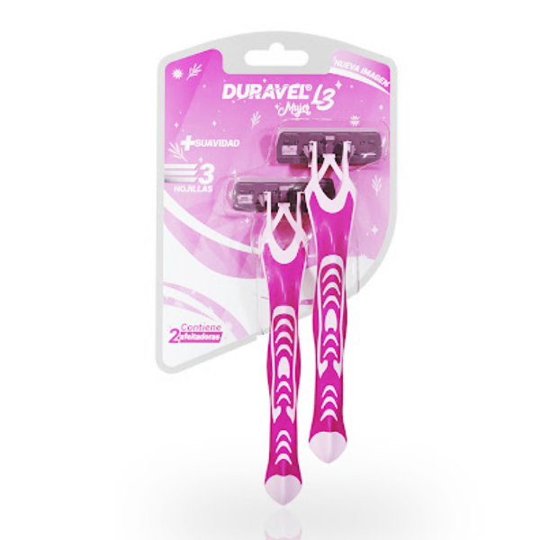 Duravel Afeitadora L3 Mujer 3 Hojillas  X2 Unidades