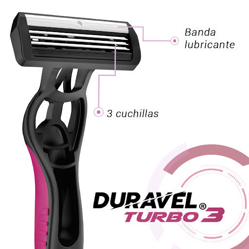 Duravel Afeitadora Turbo 3 Hojillas X 2 Unidades - Imagen 2