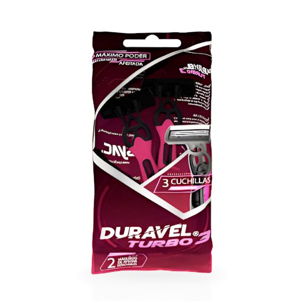 Duravel Afeitadora Turbo 3 Hojillas X 2 Unidades