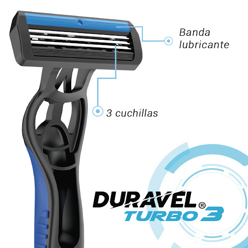 Duravel Afeitadora Turbo3 3 Hojillas X 2 Unidades - Imagen 2