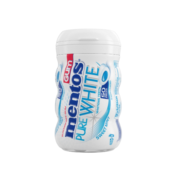 Mentos Pure White Chicles Sweet Mint Sin Azúcar X 50 Unidades