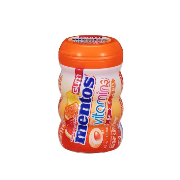 Mentos Vitamins Chicles Citrus Sin Azúcar X 45 Unidades
