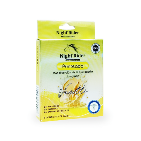 Night Rider Preservativos Punteado Vainilla X 3 Unidades