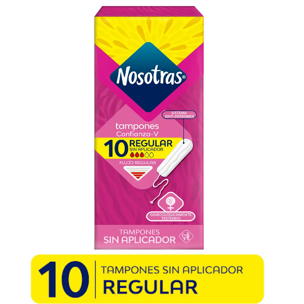 Nosotras Tampones Regular Sin Aplicador X 10 Unidades
