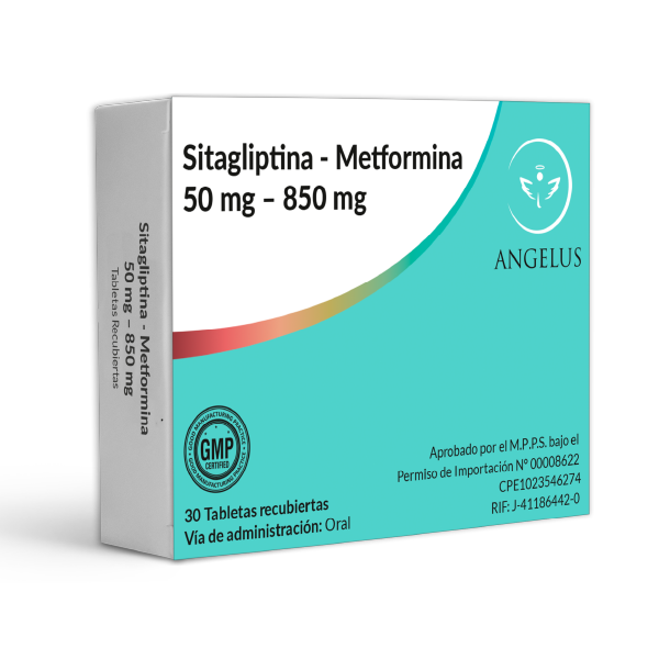 Sitagliptina -Metformina 50Mg/850Mg X 30 tabletas Angelus