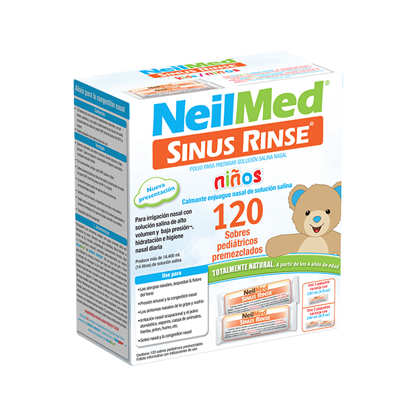 Sinus Rinse KidsSolución Salina Nasal Kit 120 Sobres Neilmed