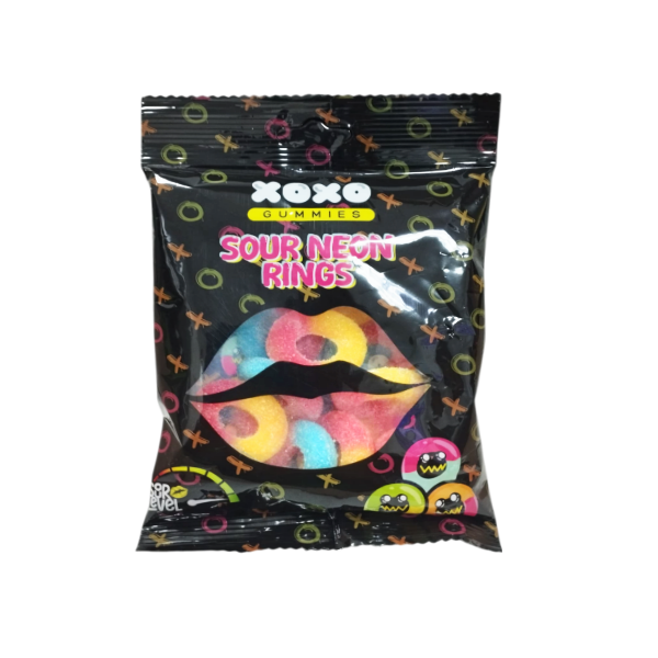 Xoxo Gomitas Sour Neon Rings 80Gr