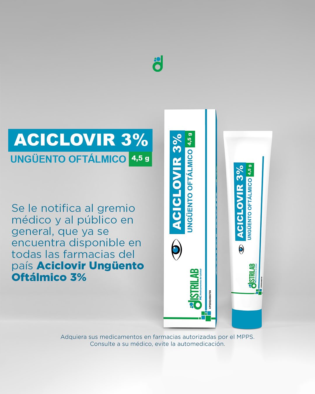 Aciclovir 3% Ungüento Oftálmico 4,5Gr. Distrilab - Imagen 3