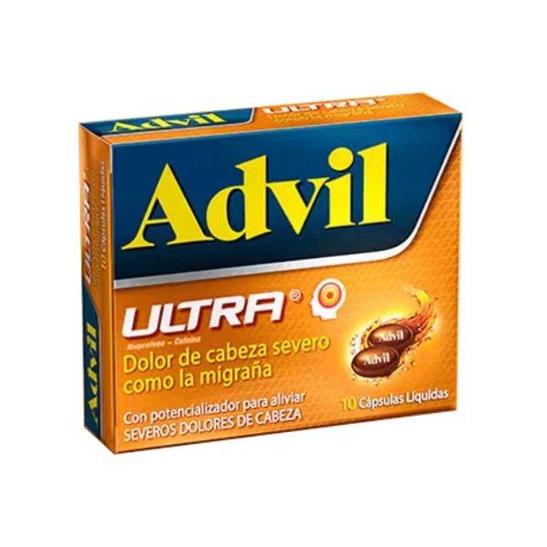 Advil Ultra CafeÍna+Ibuprofeno X 10 Cápsulas Procaps