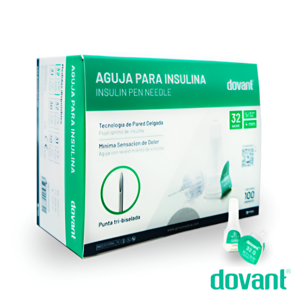 Aguja Para Insulina Pen Needles 32Gx5/32" X 100 Unidades Dovant