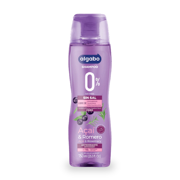 Algabo Shampoo Sin Sal Acai Y Romero 750Ml