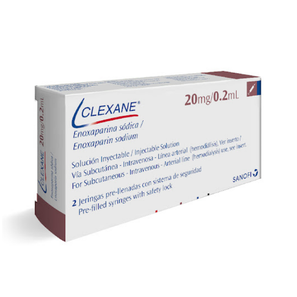 Clexane Enoxaparina Sódica Solución Inyectable 20Mg/0.2Ml X 2  (Prellenada) Sanofi
