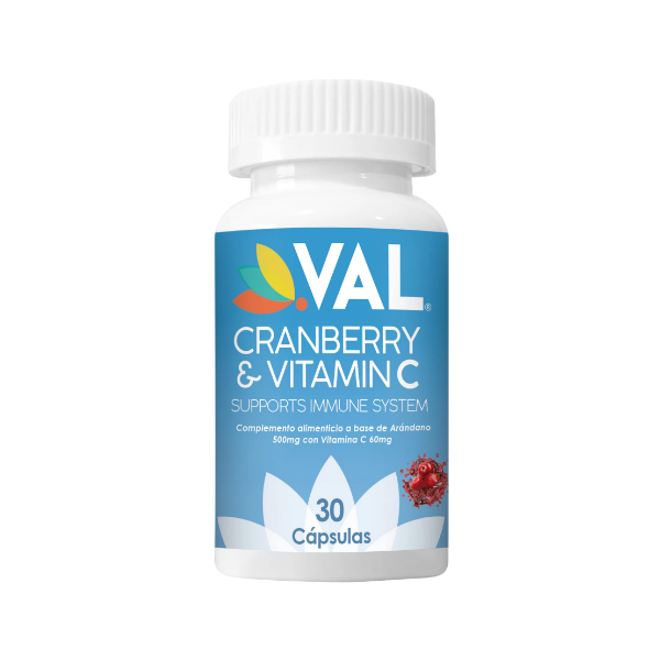 Cranberry Arándano Rojo 500Mg + Vitamina C X 30 Cápsulas Val