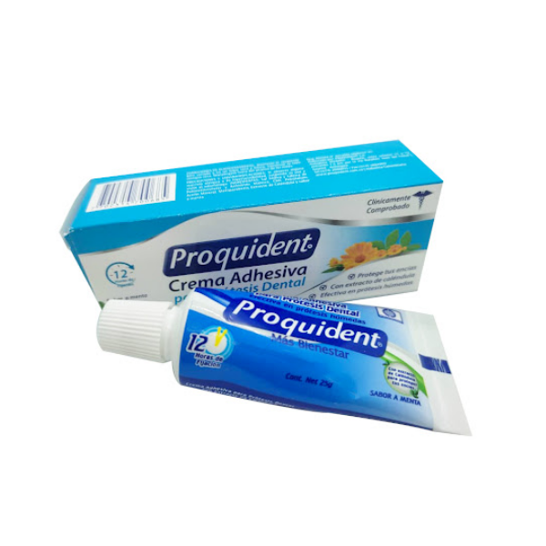 Crema Adhesiva Para Protesis Dental Sabor Menta 25Gr Proquident.