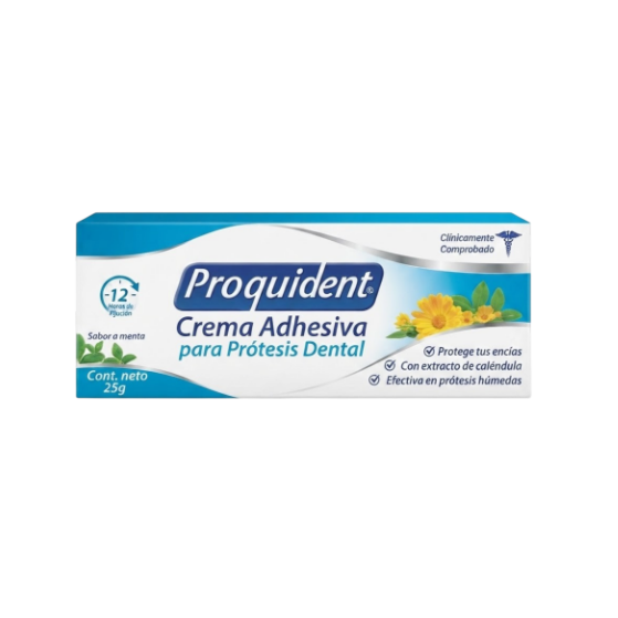 Crema Adhesiva Para Protesis Dental Sabor Menta 25Gr Proquident.