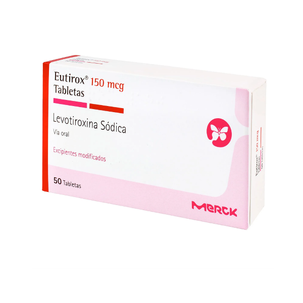 Eutirox Levotiroxina Sódica 150Mcg X 50 Tabletas Merck