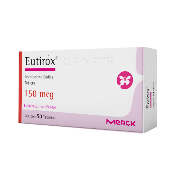Eutirox Levotiroxina Sódica 150Mcg X 50 Tabletas Merck