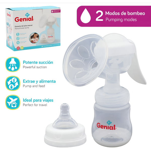 Genial Extractor/Leche Manual 2 Bombeo Gn-D-111