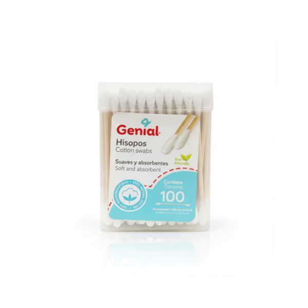 Genial Hisopos Cotton Swabs 0M+ 100 Unidades