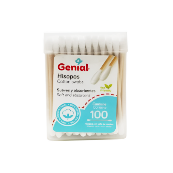 Genial Hisopos Cotton Swabs 0M+ 100 Unidades
