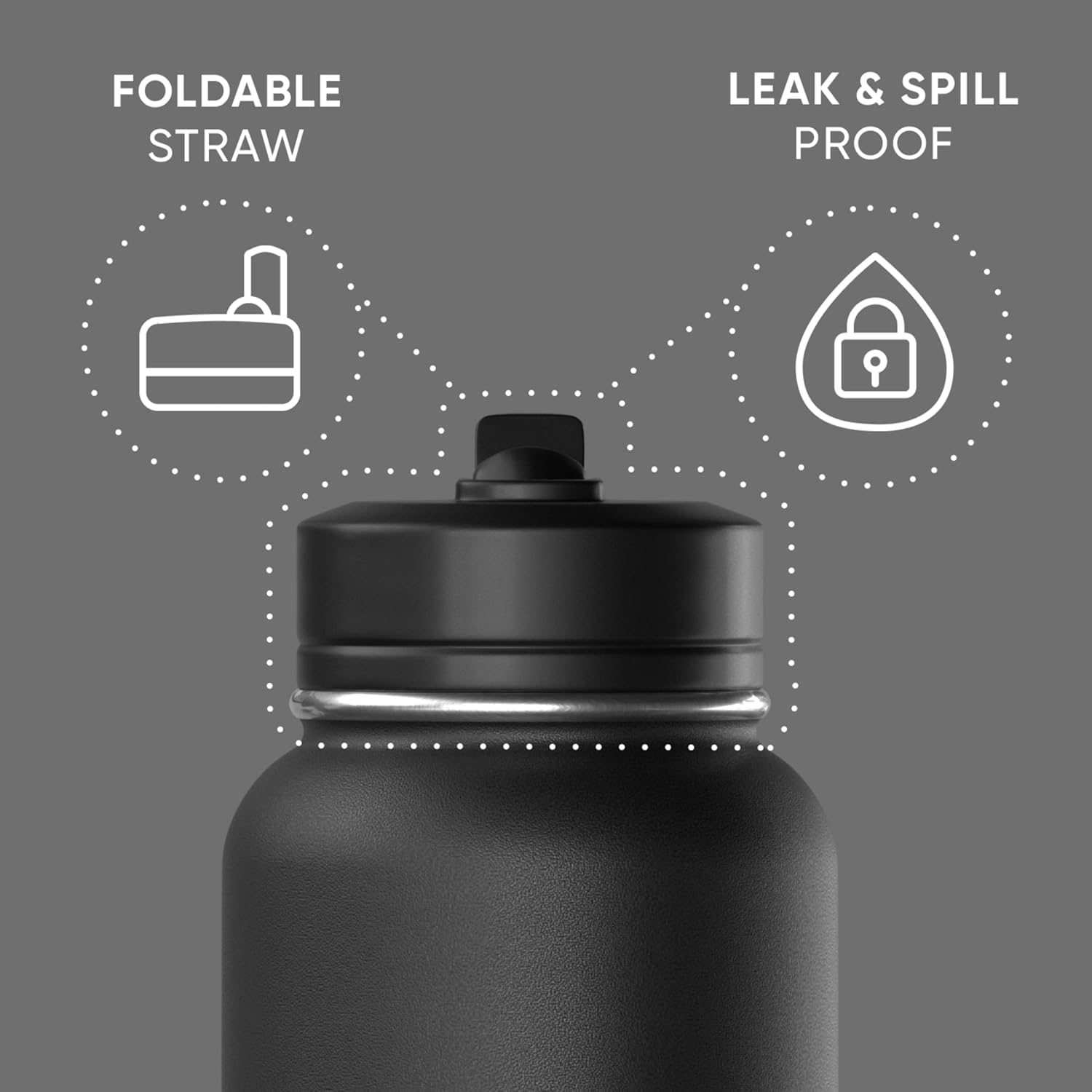 Hydrapeak Sport Termo Negro X 32Oz - Imagen 2