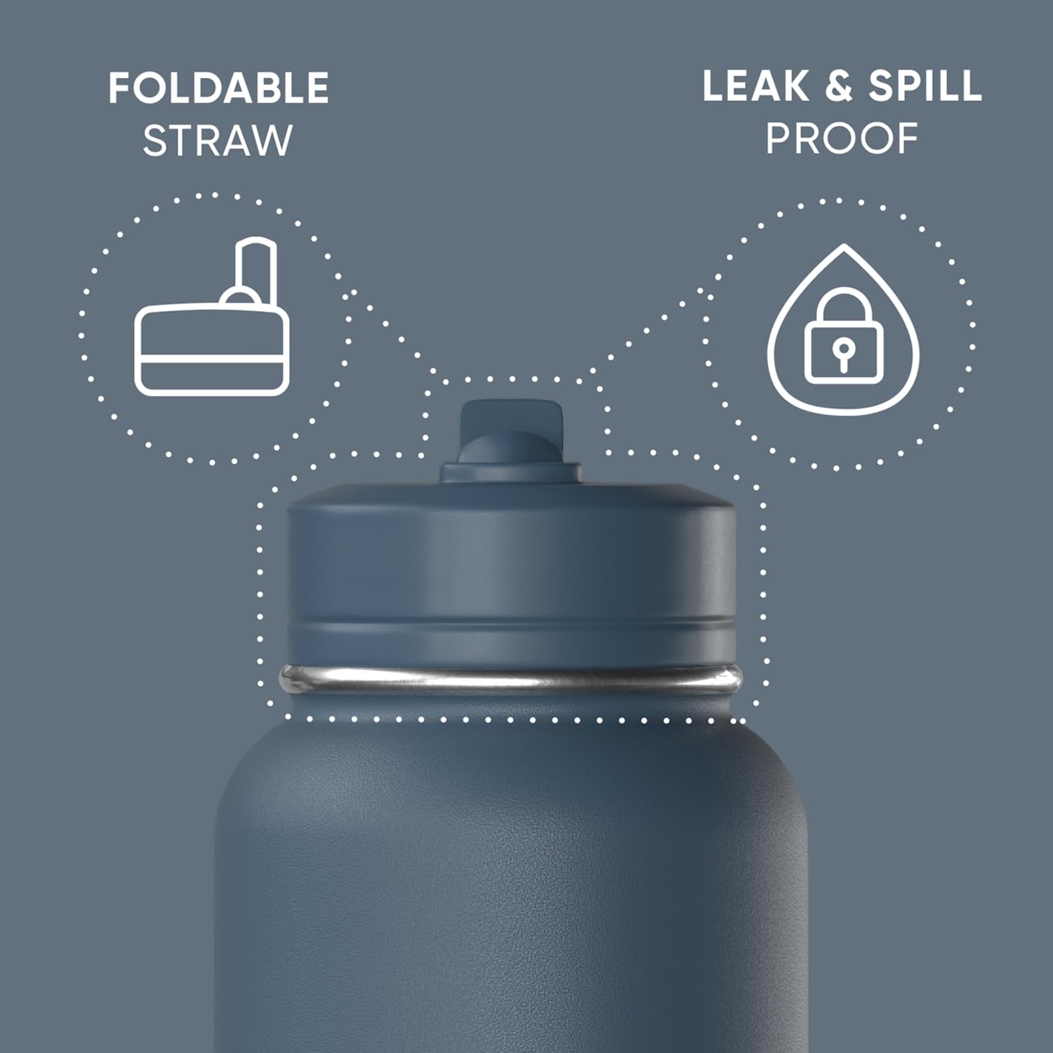 Hydrapeak Sport Termo Azul Frances X 32Oz - Imagen 2