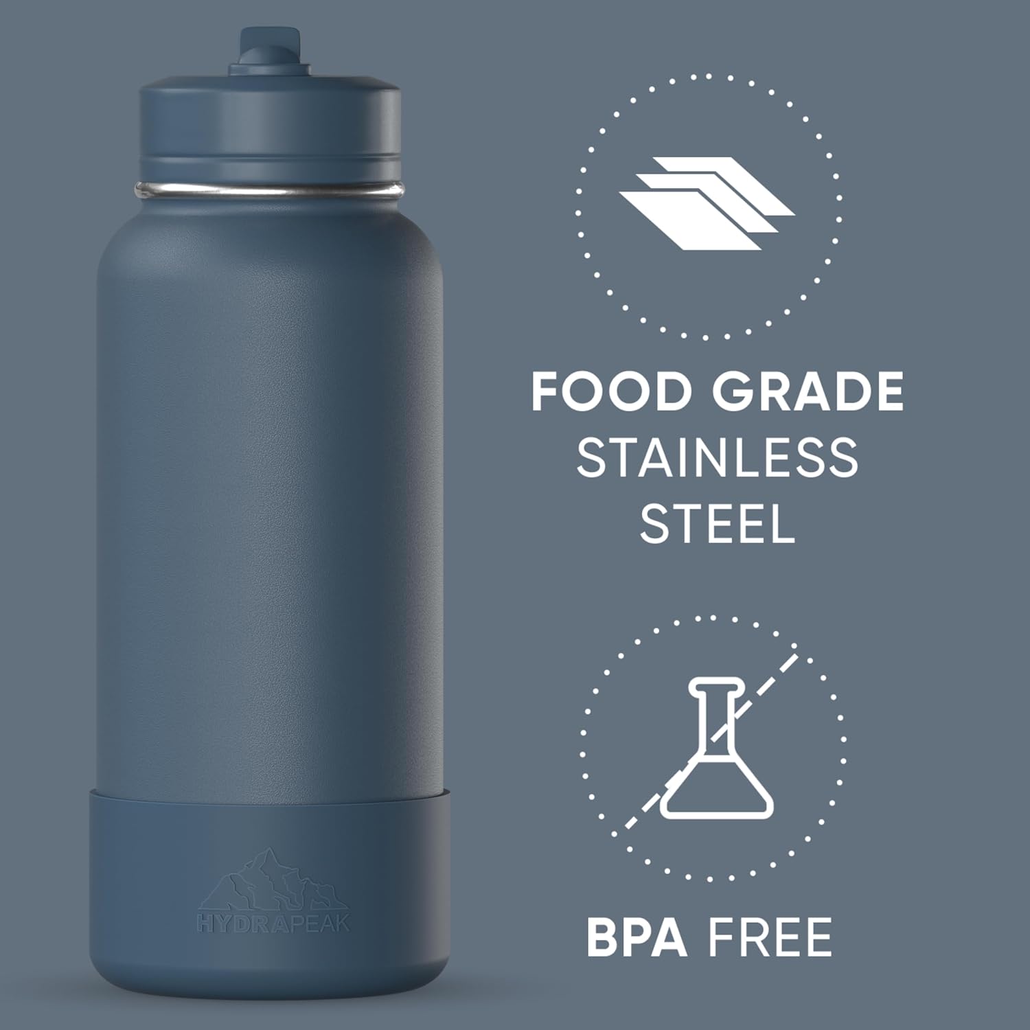 Hydrapeak Sport Termo Azul Frances X 32Oz - Imagen 4