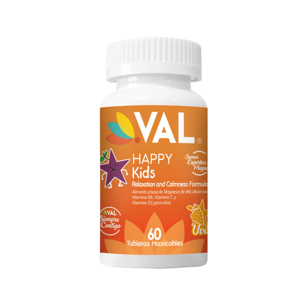 Magnesio Happy Kids Arándano Frambuesa X 60 Tabletas Masticables Val