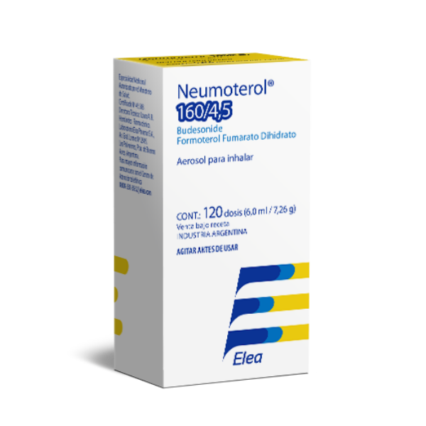 Neumoterol Budesonida + Formoterol 160Mcg/4.5Mcg X 120Dosis. Elea