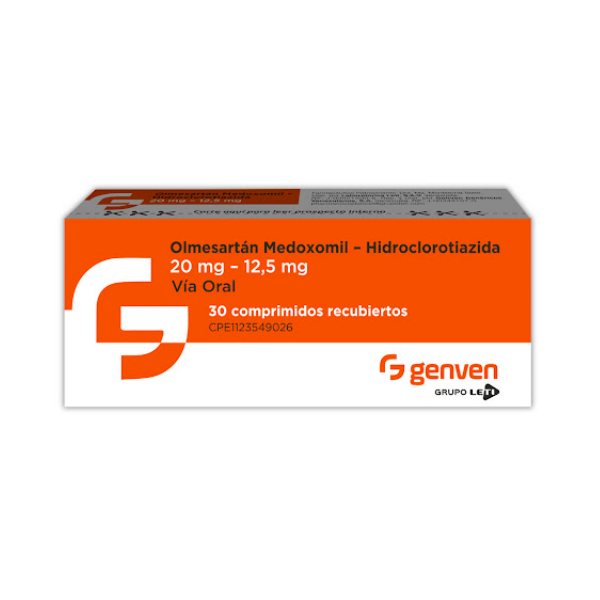 Olmesartan Hct 20Mg/12.5Mg X 30 Tabletas  Genven