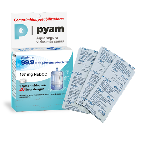 Pyam Pastillas Potabilizadoras De Agua 20Lt X 10 Tabletas De Dispensador