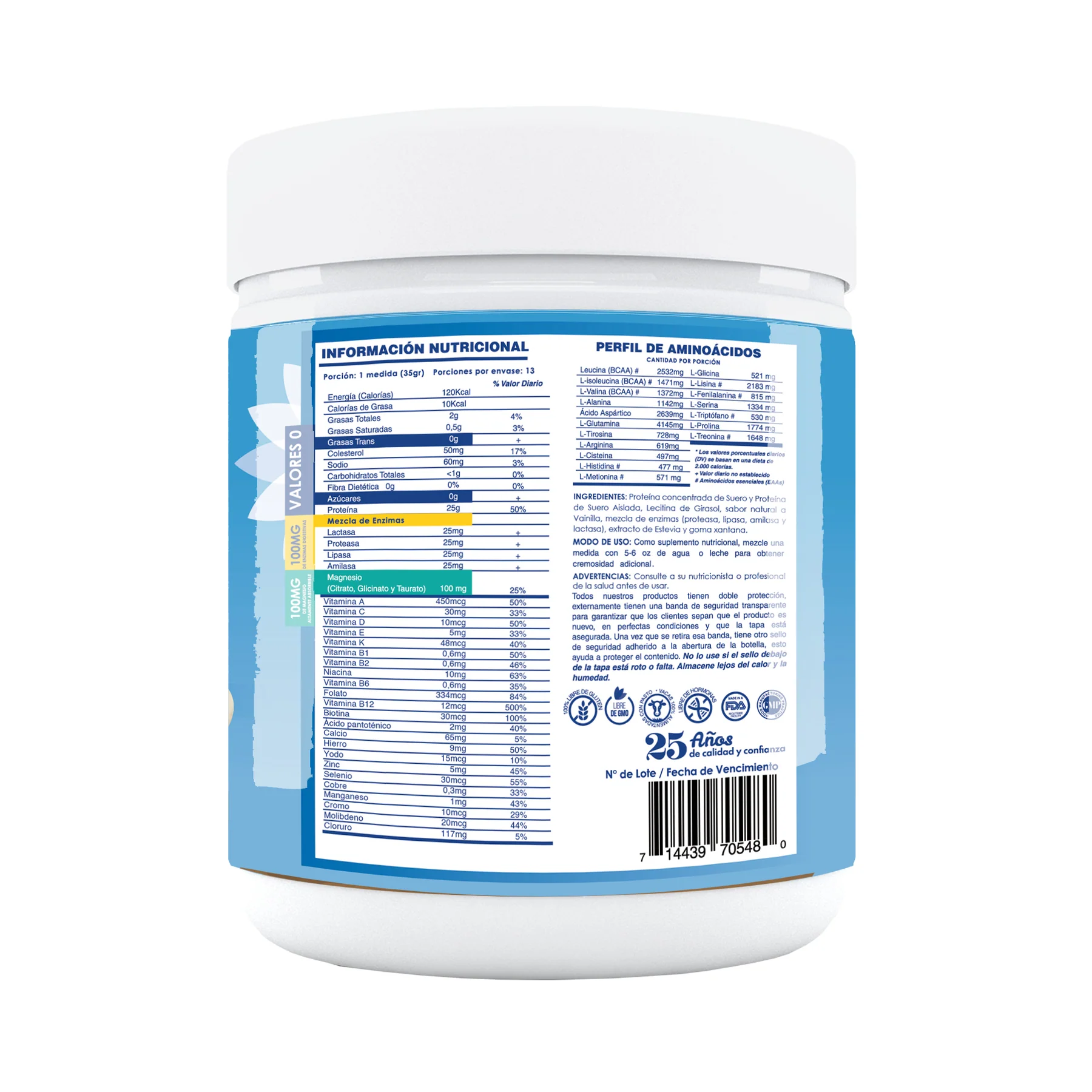 Proteina Whey Sabor Vainilla 453Gr Val - Imagen 2