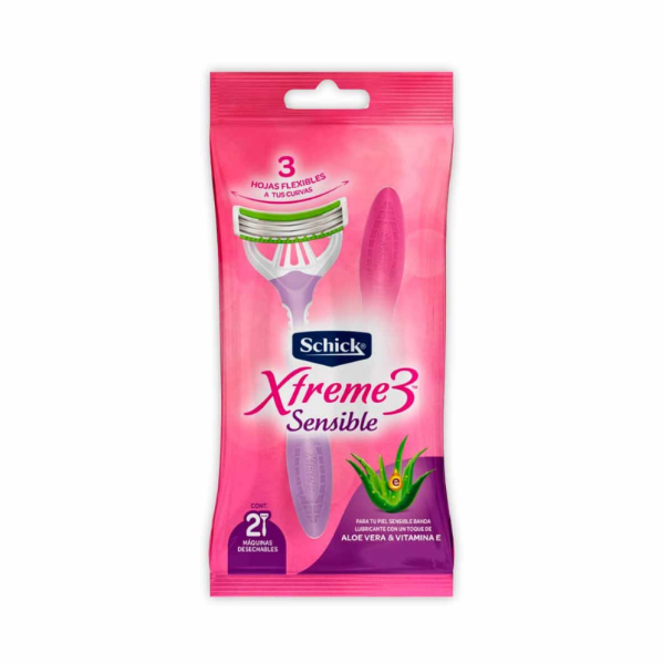 Schick Xtreme-3 Sensible Afeitadora 3Hojas X 2 Unidades.