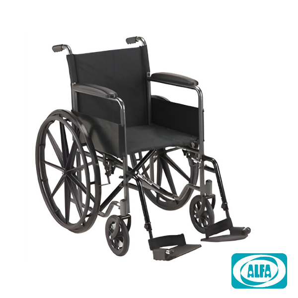 Silla De Ruedas De Acero Plegable Alfa Bme-4-611-D