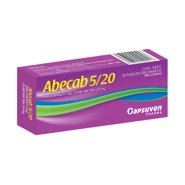 Abecab Olmesartán + Amlodipina 5-20Mg X 30 Tabletas  Capsuven