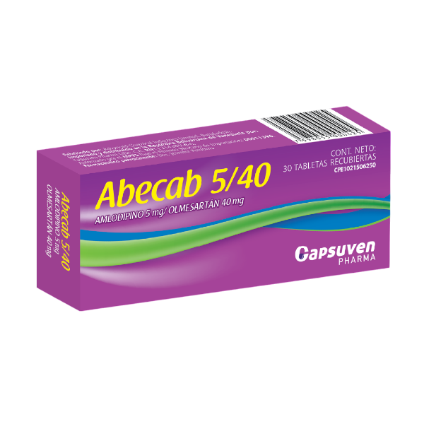 Abecab Olmesartán + Amlodipino 5-40Mg X 30 Tabletas Capsuven