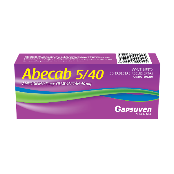 Abecab Olmesartán + Amlodipino 5-40Mg X 30 Tabletas Capsuven - Imagen 2
