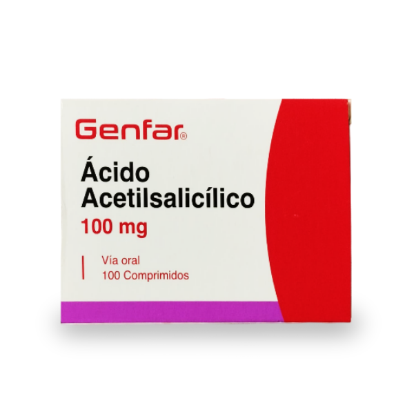 Ácido Acetilsalicílico 100Mg X 10 Tabletas De Dispensador Genfar