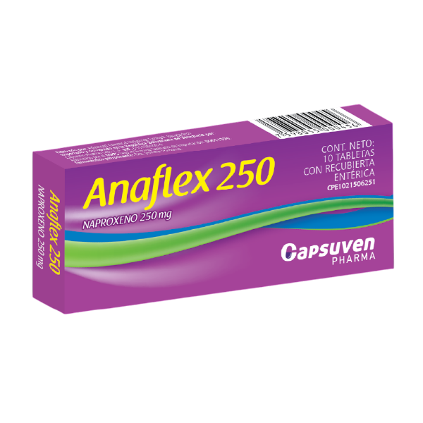 Anaflex Naproxeno 250Mg X 10 Tabletas Capsuven
