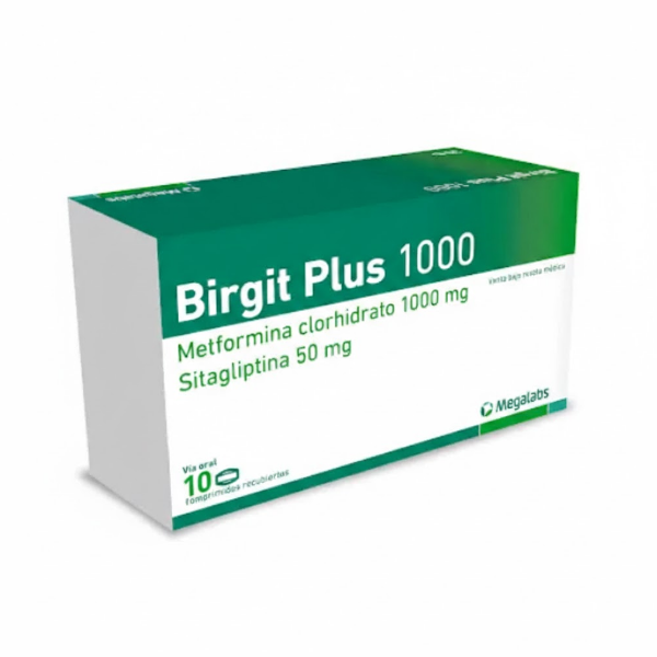 Birgit Plus Sitagliptina + Metformina 50Mg/1000Mg X 10 Comprimidos Roemmers
