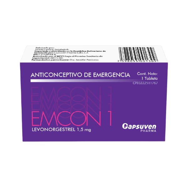 Emcon 1. Levonorgestrel 1.5Mg X 1 Tabletas Capsuven - Imagen 2