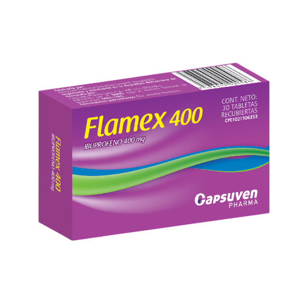 Flamex Ibuprofeno 400Mg X 30 Tabletas  Capsuven